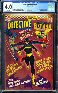 Detective Comics #359 CGC 4.0 (1967) Origin & 1st App of Batgirl!