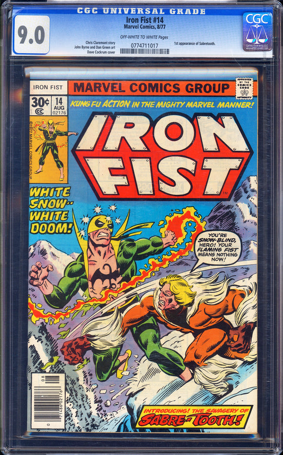 Iron Fist #14 CGC 9.0 (1977) 1st Appearance of Sabretooth!