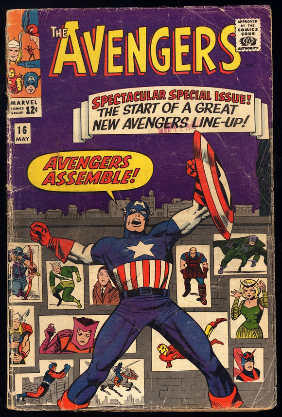 Avengers #16 Marvel 1965 (GD+) 1st New Avengers Line-Up!