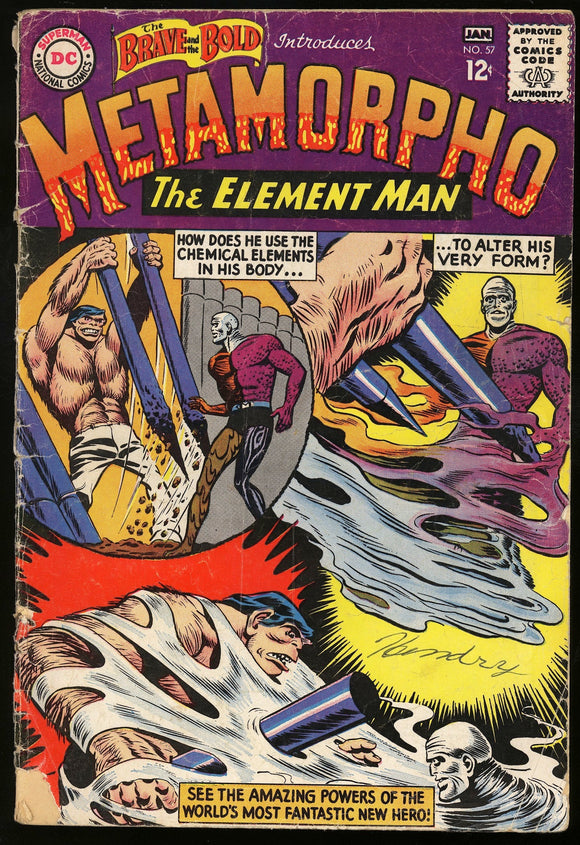 Brave and the Bold #57 DC 1964 (GD) 1st Metamorpho! Cover Detached