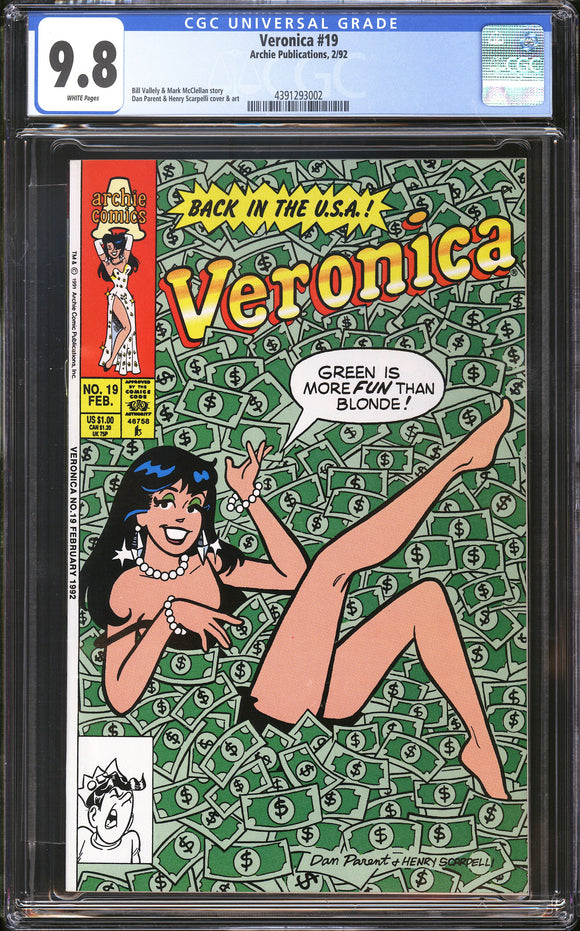 Veronica #19 CGC 9.8 (1992) Good Girl Art Money Cover! Only 4 on Census!