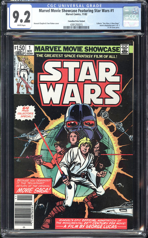 Marvel Movie Showcase Featuring Star Wars #1 CGC 9.2 (1982) CPV!
