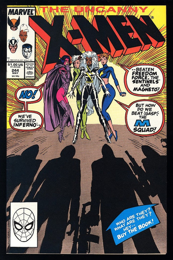 Uncanny X-Men #244 Marvel 1989 (NM-) 1st App of Jubilee!