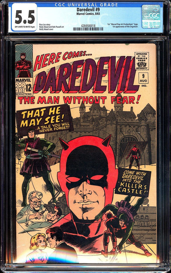 Daredevil #9 CGC 5.5 (1965) 1st App of the Organizer! 1st Pop Art Logo!