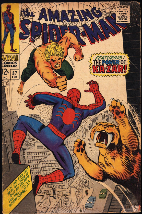 Amazing Spider-Man #57 GD/VG Ka-Zar appearance!