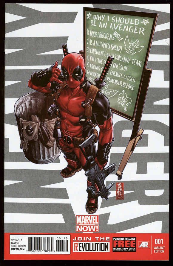 Uncanny Avengers #1 Marvel 2012 (NM+) Low Print Run Deadpool Variant!