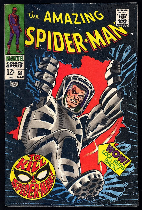 Amazing Spider-Man #58 Marvel 1968 (VG/FN) 2nd Spider-Slayer!