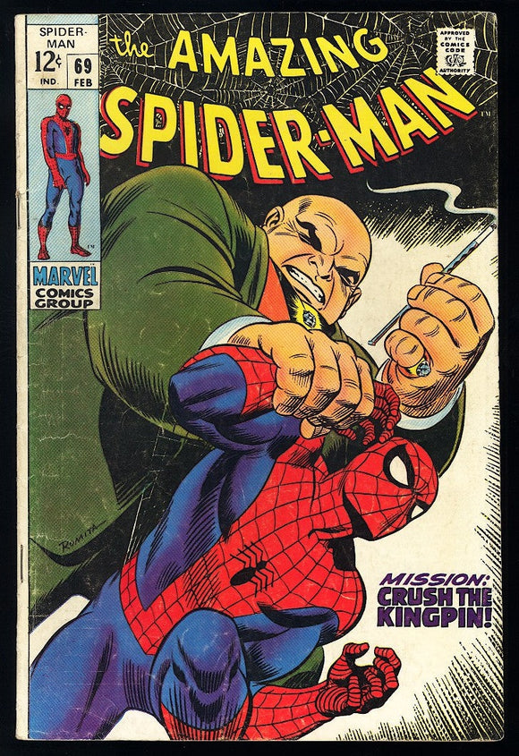 Amazing Spider-Man #69 Marvel 1969 (VG-) Kingpin Cover App!
