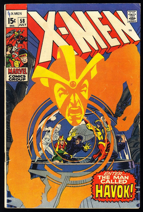 X-Men #58 Marvel Comics 1969 (VG+) 1st Appearance of Havok! Neal Adams!