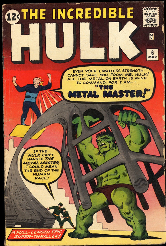 Incredible Hulk #6 GD+ 1st Metal Master and the Teen Brigade!