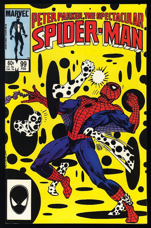 Spectacular Spider-Man #99 Marvel 1984 (NM-) 1st Cover App of The Spot!
