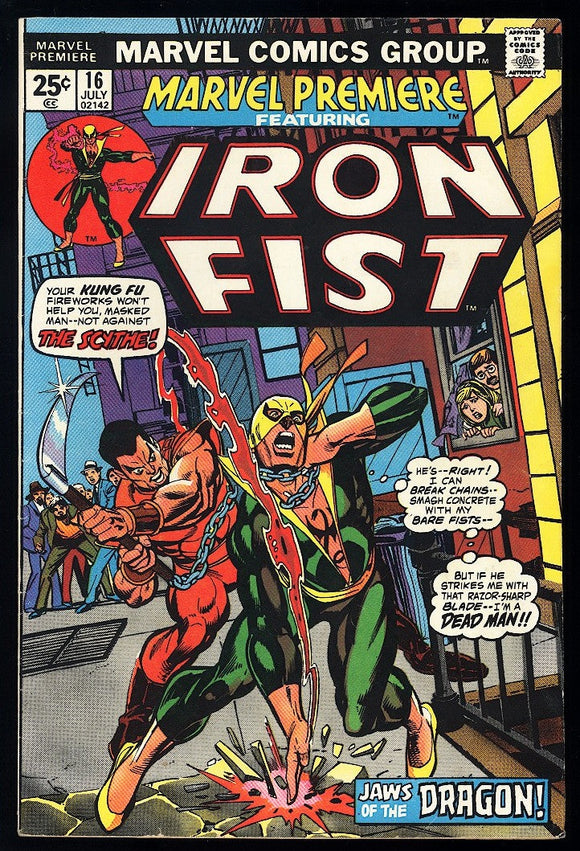 Marvel Premiere #16 1974 (FN+) 2nd Appearance of Iron Fist!