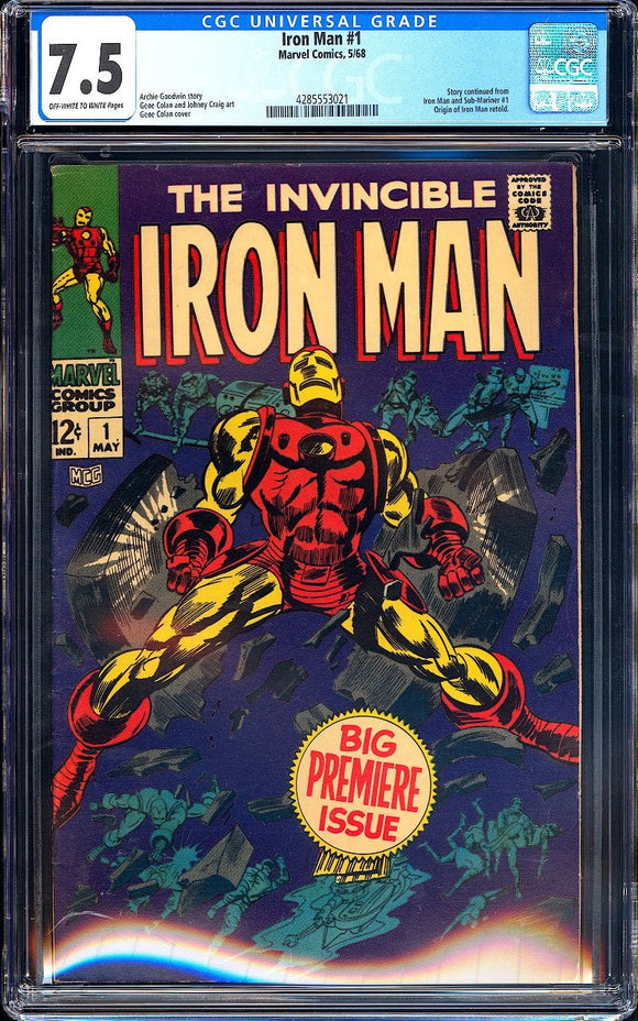 Iron Man #1 CGC 7.5 (1968) Origin of Iron man Retold!