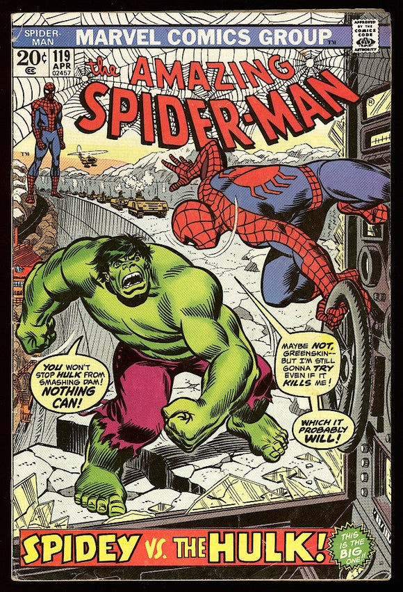 Amazing Spider-Man #119 Marvel 1973 (VG/FN) Spidey Vs. Hulk!