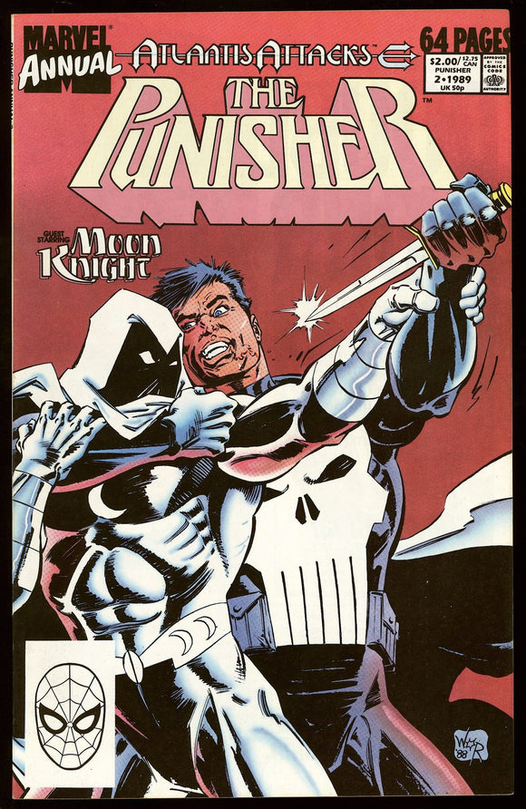 The Punisher Annual #2 Marvel 1989 (NM) 1st Punisher Vs. Moon Knight!