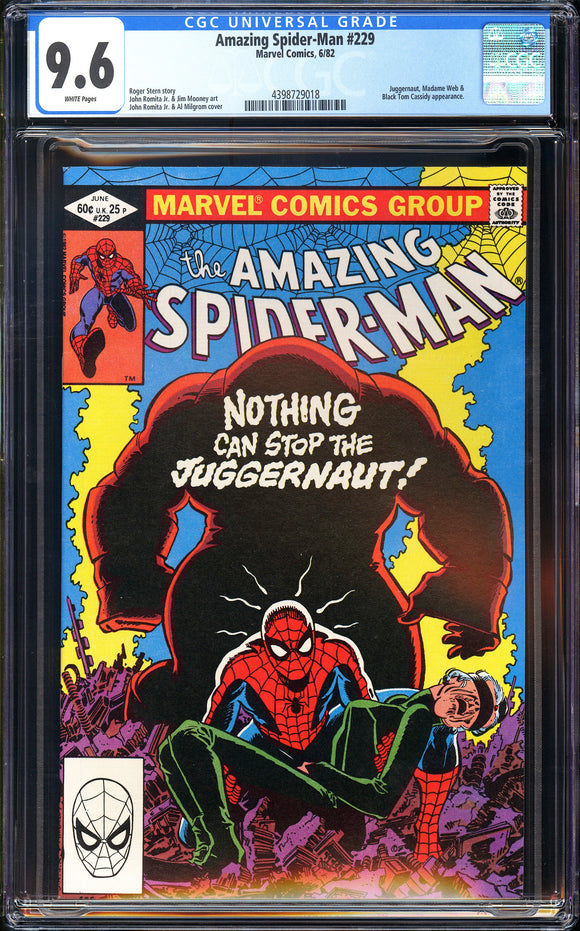Amazing Spider-Man #229 CGC 9.6 (1982) Classic Juggernaut Cover!