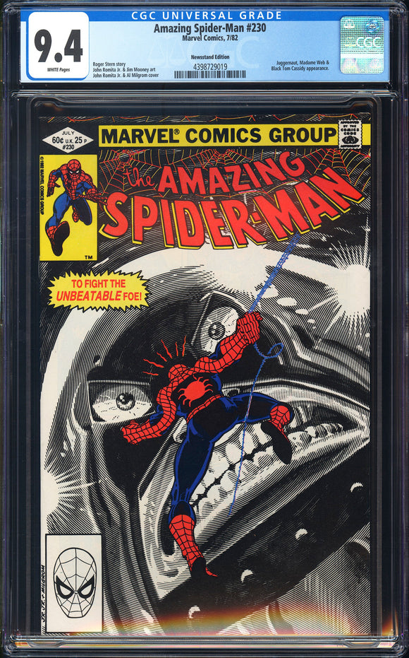 Amazing Spider-Man #230 CGC 9.4 (1982) Juggernaut Cover! NEWSSTAND!