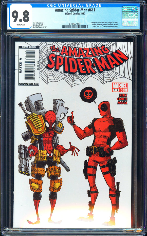 Amazing Spider-Man #611 CGC 9.8 (2010) Skottie Young Deadpool Cover!