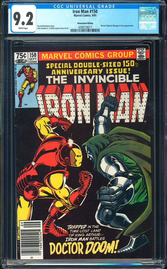 Iron Man #150 CGC 9.2 (1981) Classic Dr Doom Cover! NEWSSTAND!