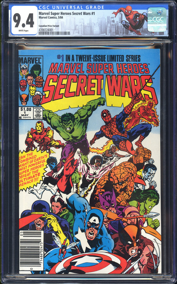 Marvel Super Heroes Secret Wars #1 CGC 9.4 (1984) Canadian Price Variant!