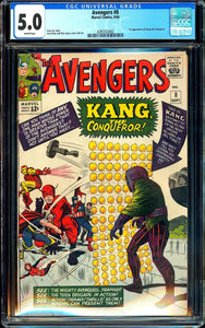 Avengers #8 CGC 5.0 White Pages 1st appearance of Kang!