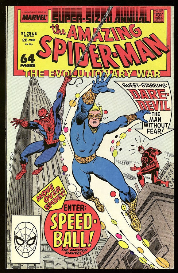 Amazing Spider-Man Annual #22 Marvel 1988 (VF+) 1st Speedball!