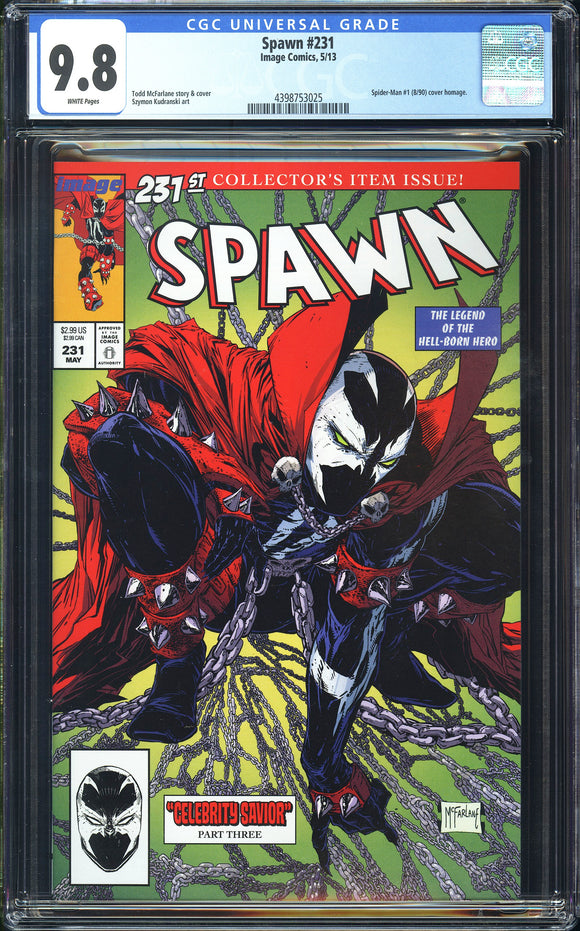Spawn #231 CGC 9.8 (2013) Spider-Man #1 McFarlane Cover Homage!