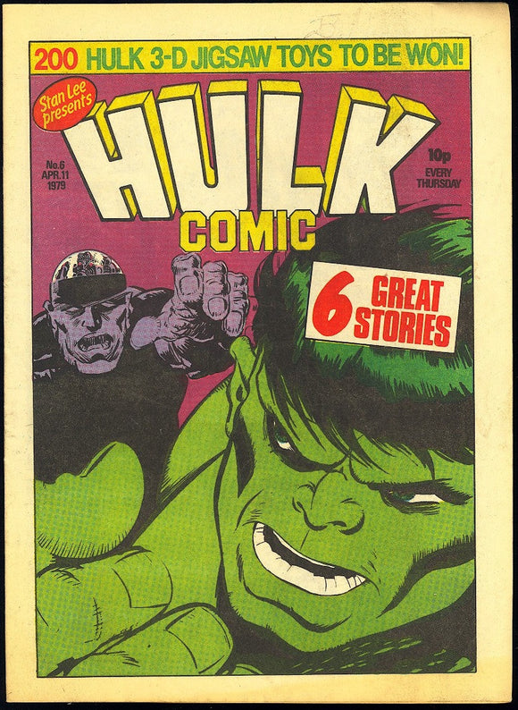 Hulk Comic #6 Marvel 1979 (FN-) UK British Comic Magazine!