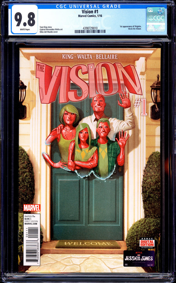 Vision #1 CGC 9.8 (2016) 1st Appearance of Virginia, Vin & Viv Vision!