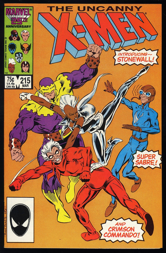Uncanny X-Men #215 Marvel 1986 (NM) 1st App of Stonewall!