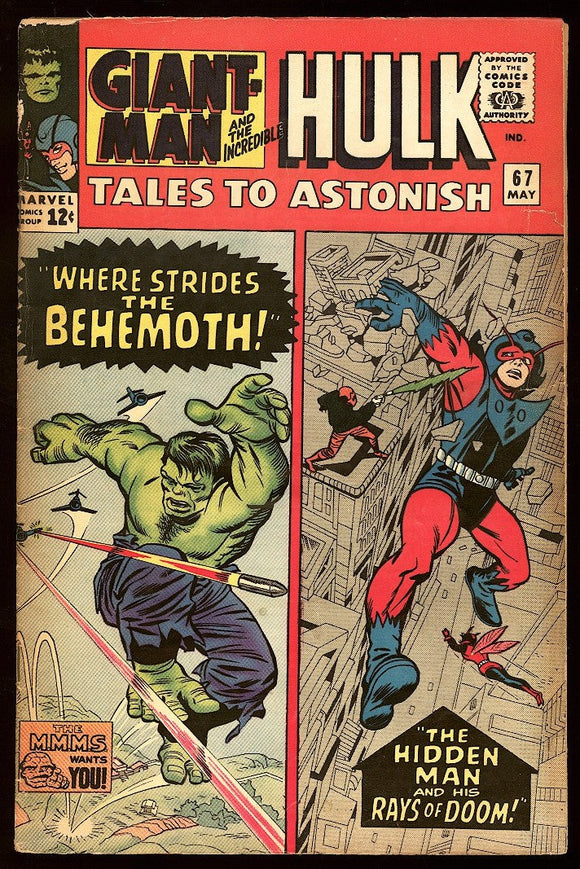 Tales to Astonish #67 Marvel 1965 Giant-Man & Hulk Kirby Cover!