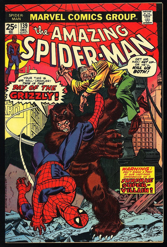 Amazing Spider-Man #139 Marvel 1974 (VF/NM) 1st App of Grizzly!