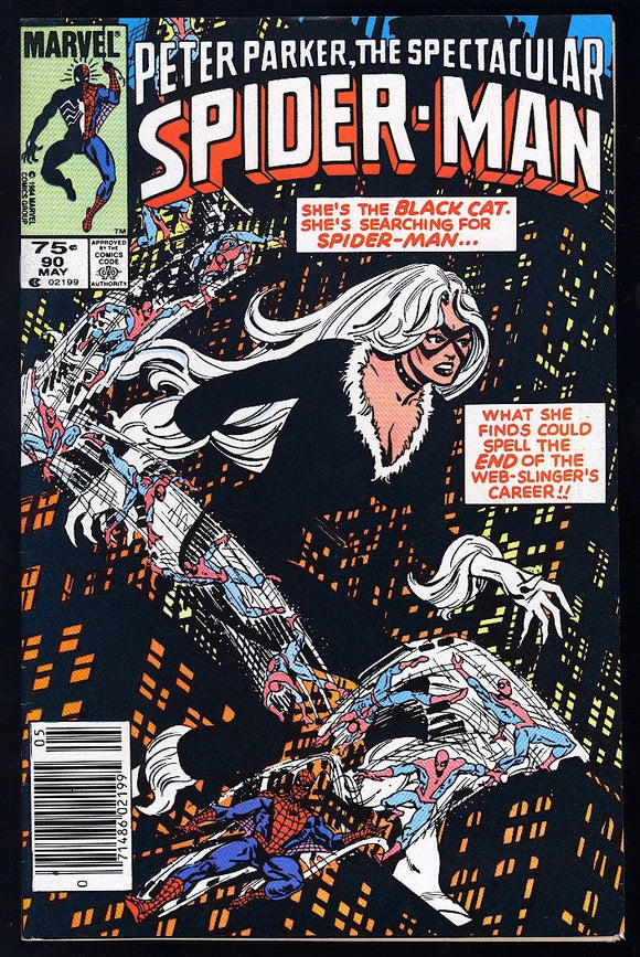 Spectacular Spider-Man #90 1984 (VF+) 1st Black Costume in Title! CPV!