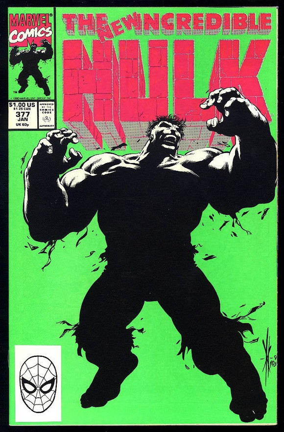 Incredible Hulk #377 Marvel 1990 (NM+) 1st App of Professor Hulk!