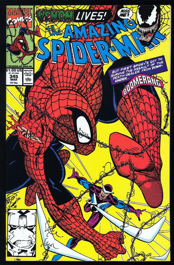 Amazing Spider-Man #345 Marvel 1991 (NM-) 1st Full Cletus Kasady!