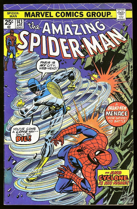 Amazing Spider-Man #143 Marvel 1975 (FN+) 1st App of Cyclone!