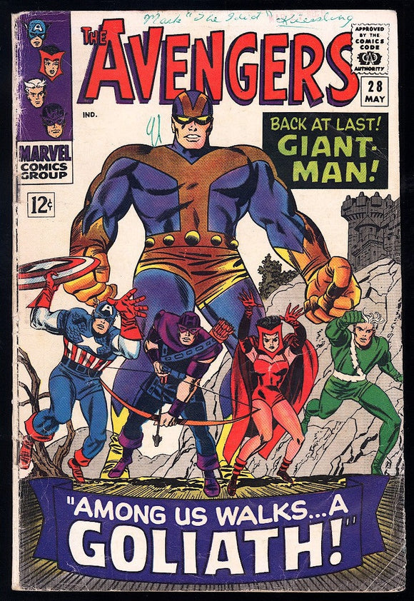 Avengers #28 Marvel 1966 (G/VG) 1st Appearance of Goliath!
