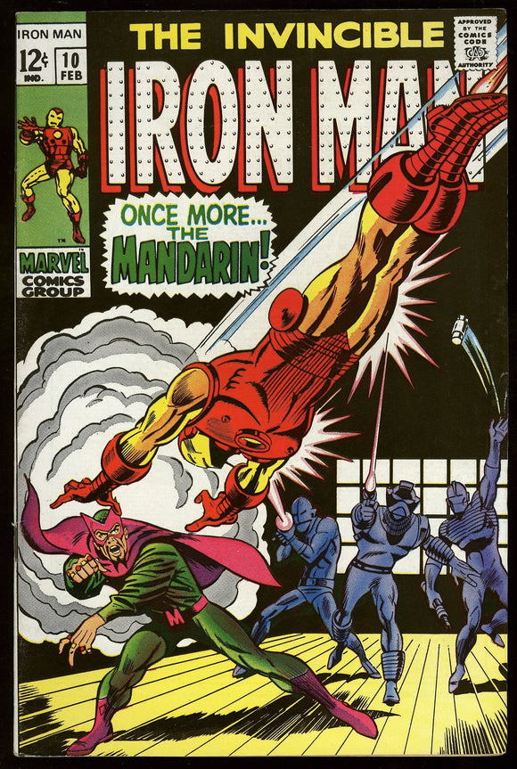 Iron Man #10 Marvel 1969 (VF+) Nick Fury & Mandarin App! HIGH GRADE