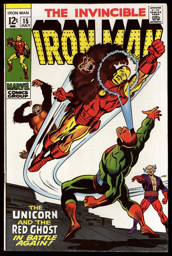 Iron Man #15 Marvel 1969 (VF+) 1st Alex Nevsky! Last 12 Cent Issue!