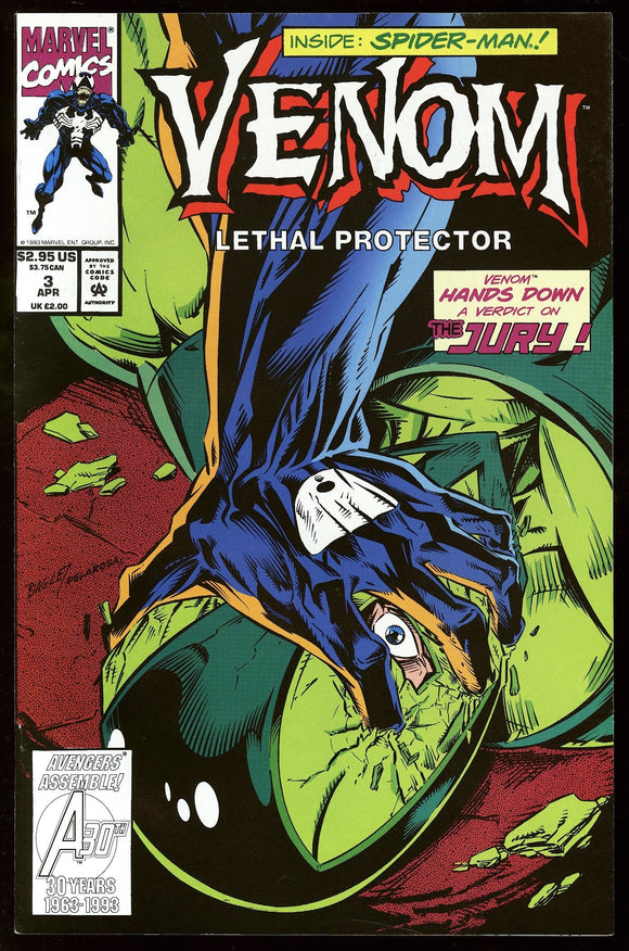 Venom Lethal Protector #3 Marvel 1993 (VF/NM) 1st App of Roland Treece!