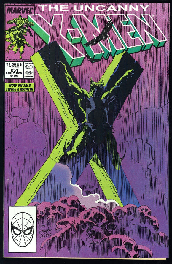 Uncanny X-Men #251 Marvel 1989 (NM) Iconic Wolverine Cross Cover!