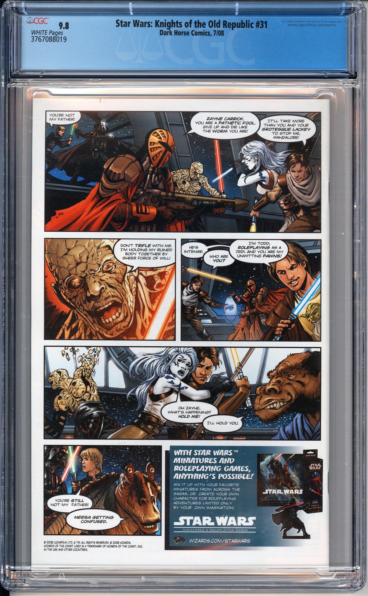 Star Wars: Knights of the Old Republic #31 CGC White Pages